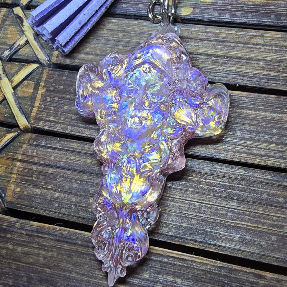 🆕Versace Style Bunny Starling Custom 1 Of A Kind Iridescent Keychain Accessory
